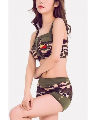 Army-green Camouflage Dancer Sexy Halloween Costume