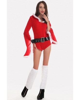 Red Santas Jumpsuit Christmas Cosplay Costume