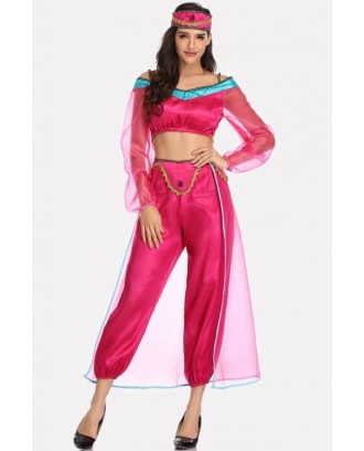 Hot-pink Aladdin Princess Sexy Halloween Cosplay Costume
