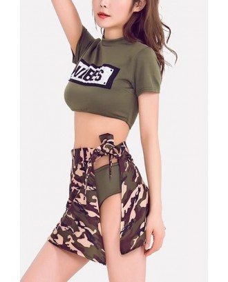 Army-green Camouflage Army Sexy Halloween Costume