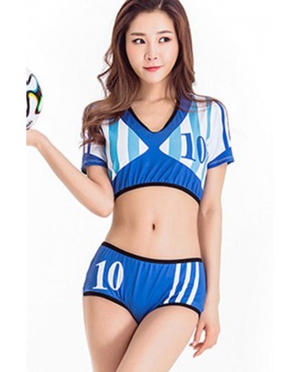 Blue Cheerleader Football Baby Sexy Sports Costume