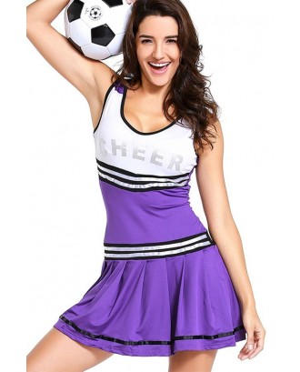 Purple Cheerleader Uniform High School Football Baby Sports Costume