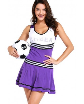 Purple Cheerleader Uniform High School Football Baby Sports Costume