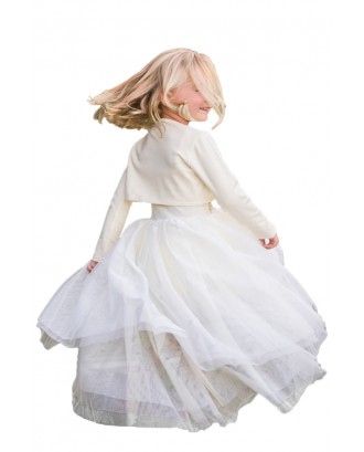White Sequin Bodice Tulle Hi-low Dress