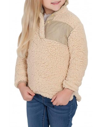 Camel Sherpa Pullover for Little Girl