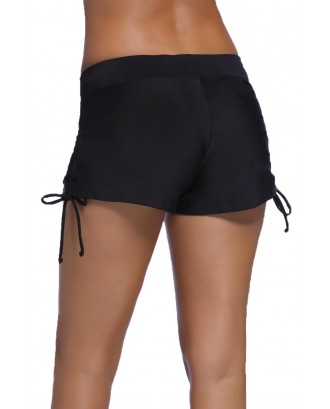 Black Ruched Side Swimsuit Bottom