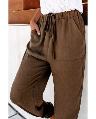 Brown On The Run Pocketed Pants