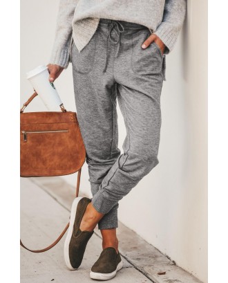 Light Gray Change Of Heart Pocketed Joggers