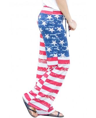 American Flag Terry Wide Leg Pants