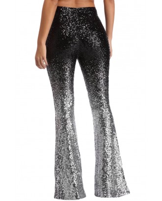 Black & Silver Ombre Sequin Bell Bottoms