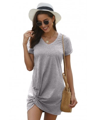 Gray The Triblend Side Knot Dress