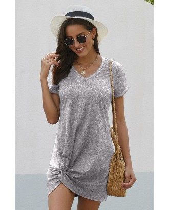 Gray The Triblend Side Knot Dress