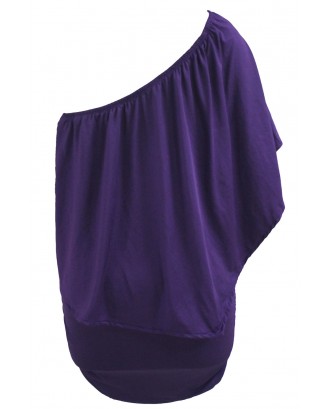 Multiple Dressing Layered Purple Mini Poncho Dress