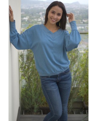 Sky Blue Our Country Roads Thermal Top