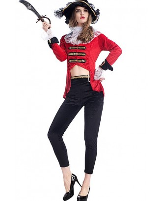 Black Two Piece Sexy Caribbean Pirate Costume