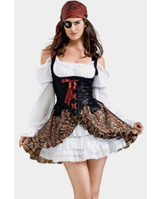 White Sexy Pirate Dress Halloween Costume