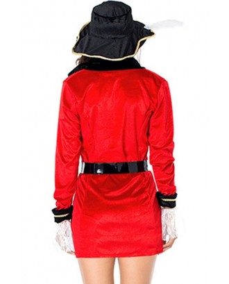 Red Pirate Captain Sailor Cosplay Halloween Costume